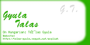 gyula talas business card